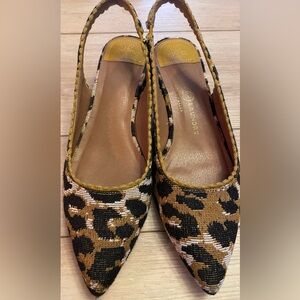 Chinese Laundry Mango Slingback  Womens Multi Leopard Flats Casual, Size 7.5